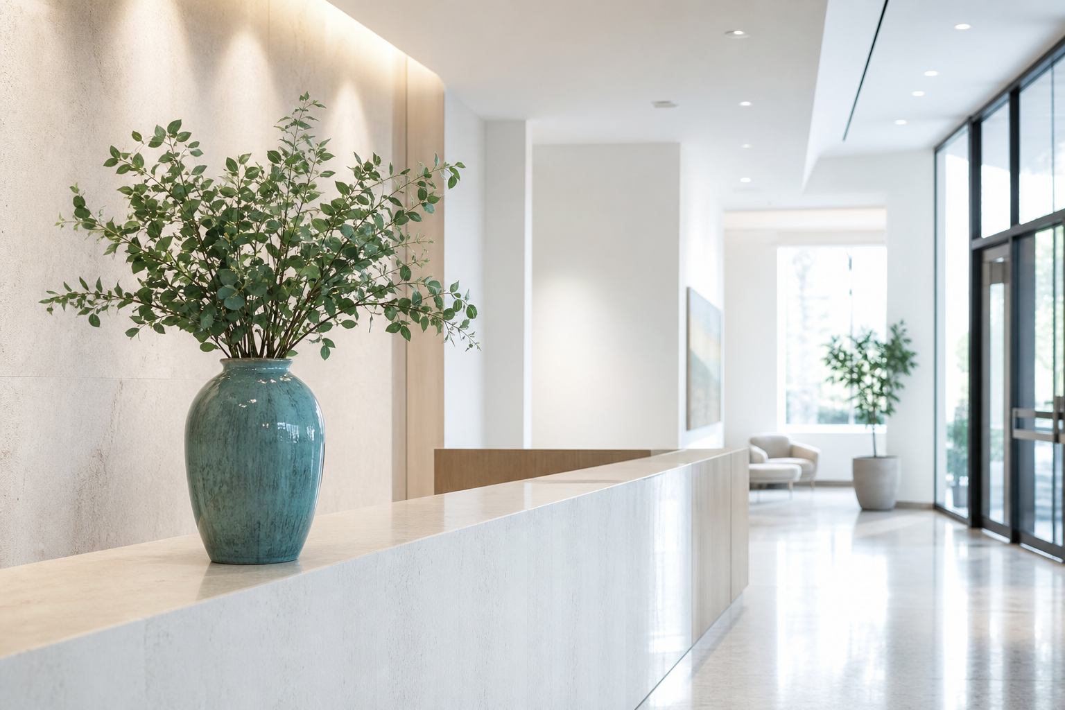 Bright modern reception area